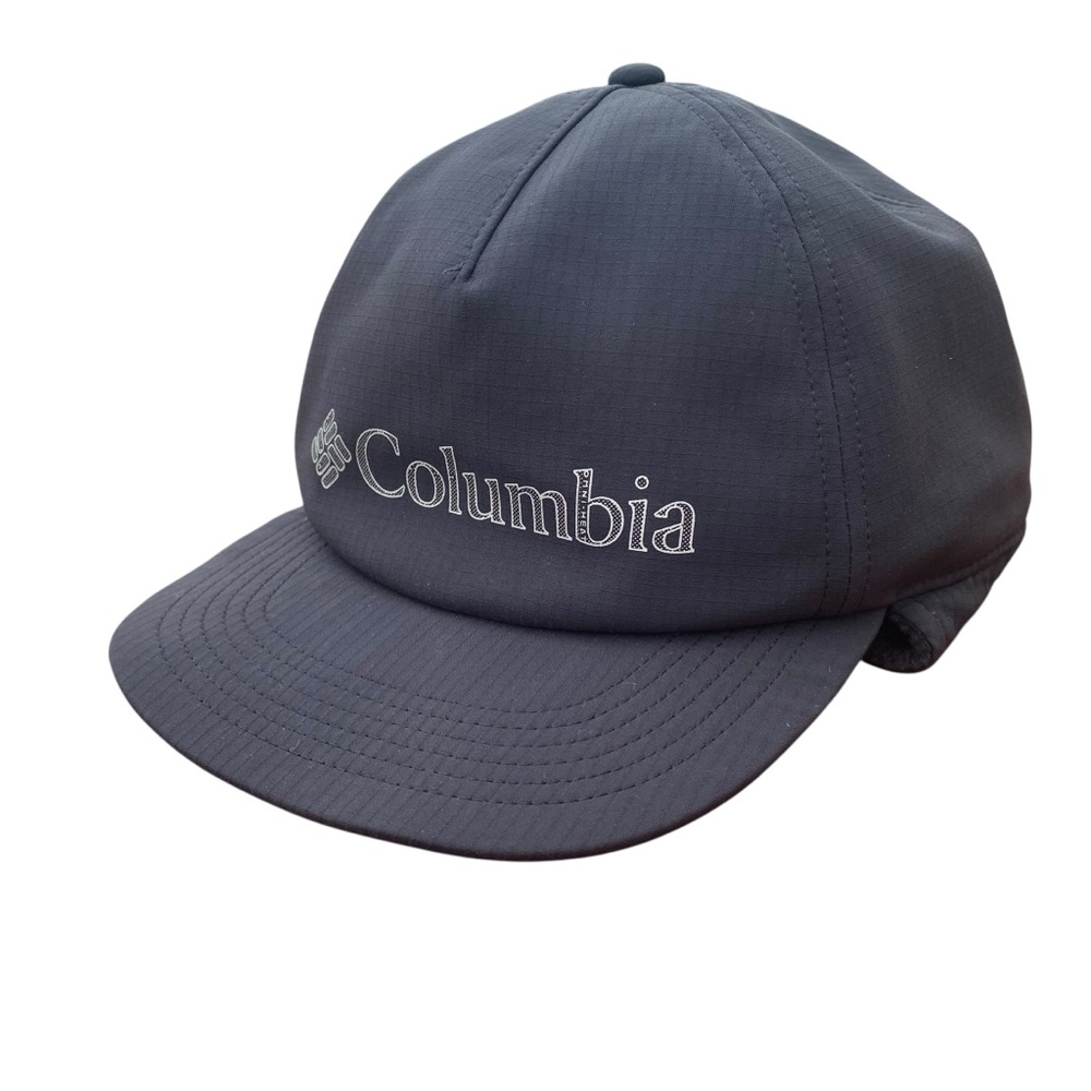 Columbia Weatherproof Ear Flap Baseball Hat Black S Insulated Ripstop Adjustable